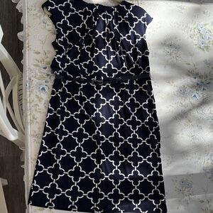 Charter Club Navy and White petite Dress